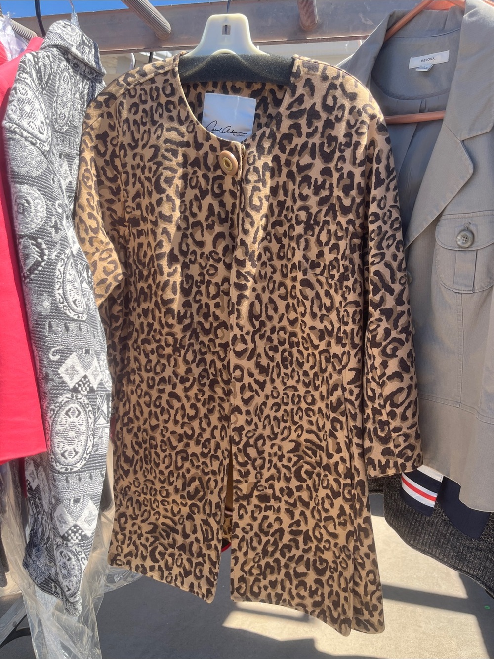 Leopard Print Trench Coat in Brown by Carol Anderson